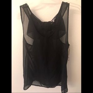 Small Black Sheer Bow Tank Top